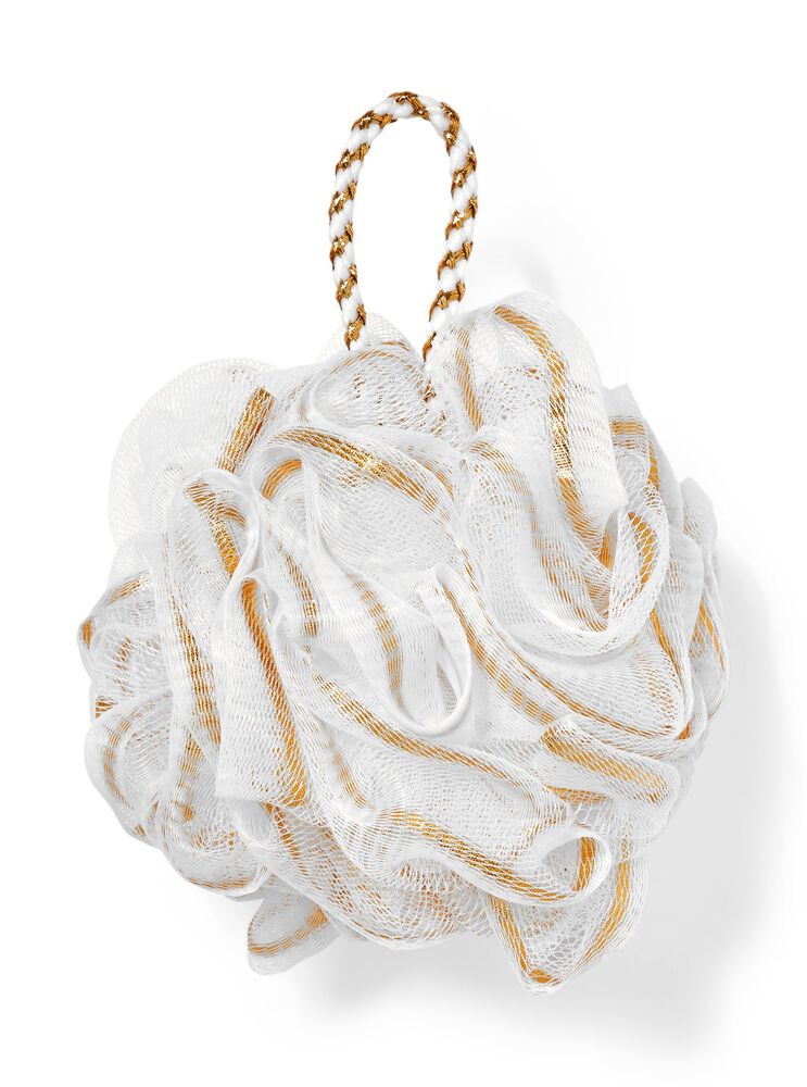 White & Gold Loofah Bath Sponge Loofah Bath Sponge