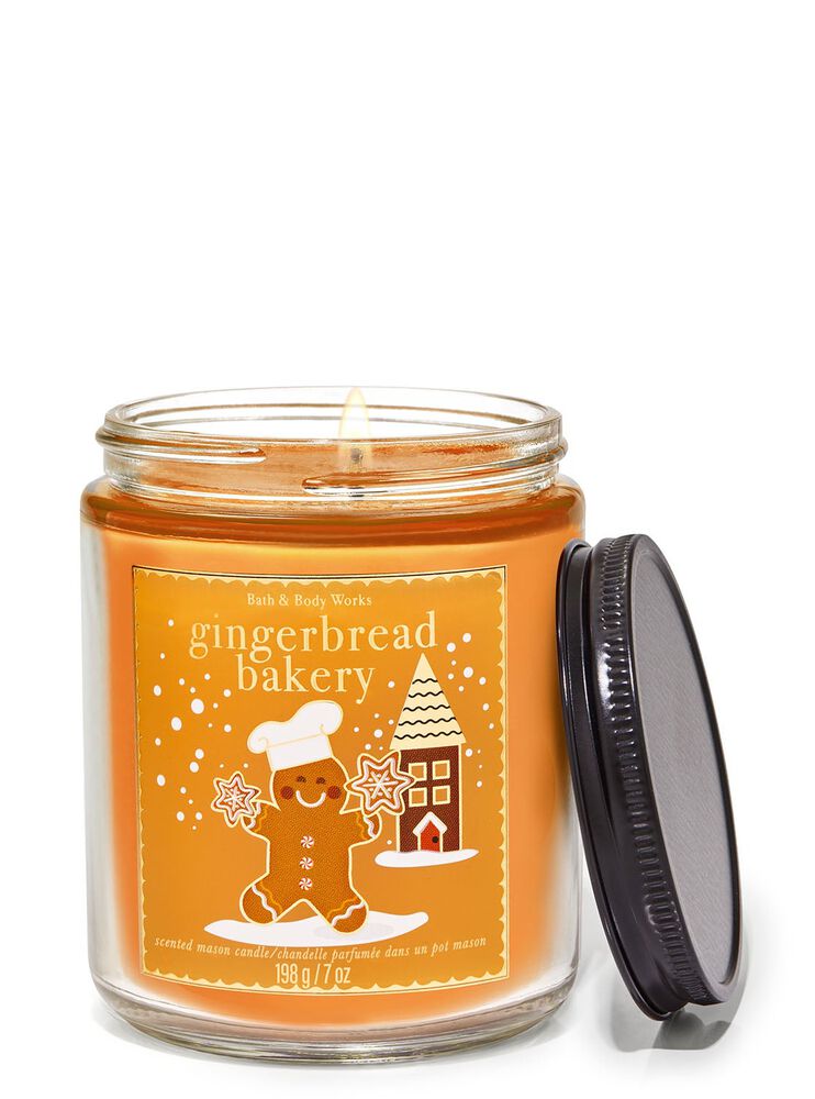 Gingerbread Bakery Mason Single Wick Candle Mason Single Wick Candle