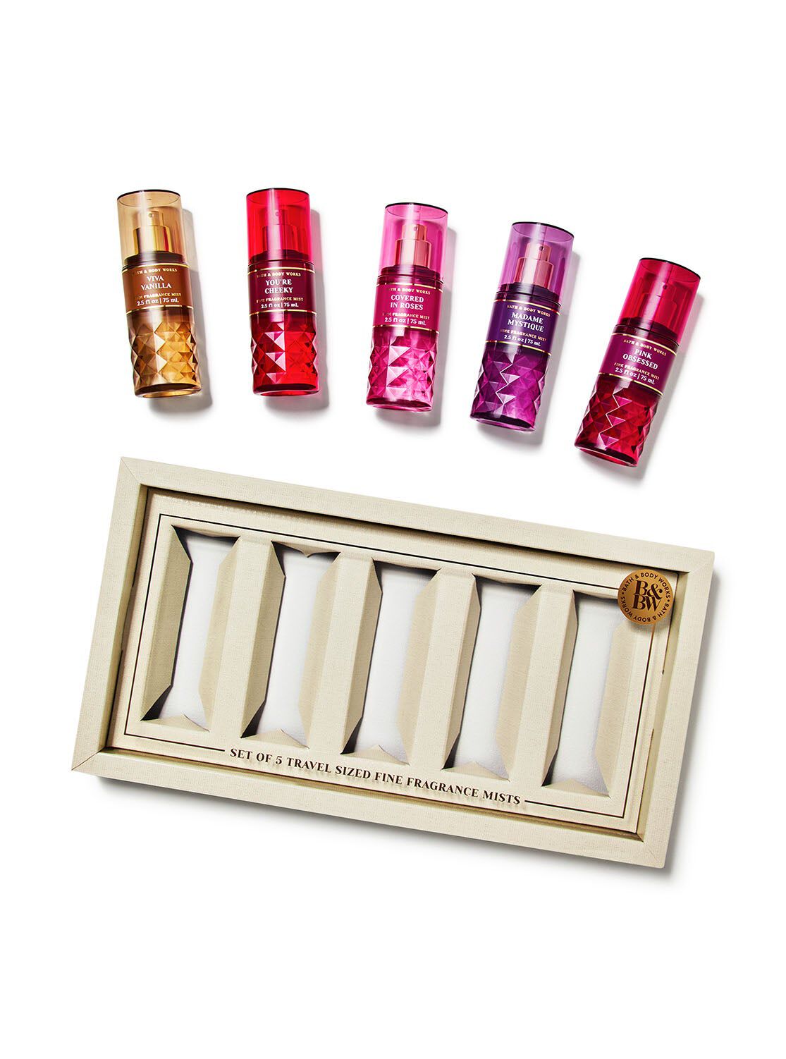 【スィート系セット】Bath&bodyworks トラベルミストセット５個 Shop Everyday Luxuries 5-piece Mini Fine Fragrance Mist Gift Set
