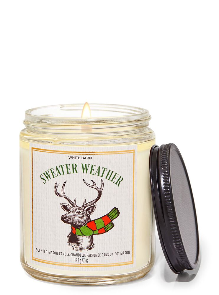 Sweater Weather Mason Single Wick Candle Mason Single Wick Candle