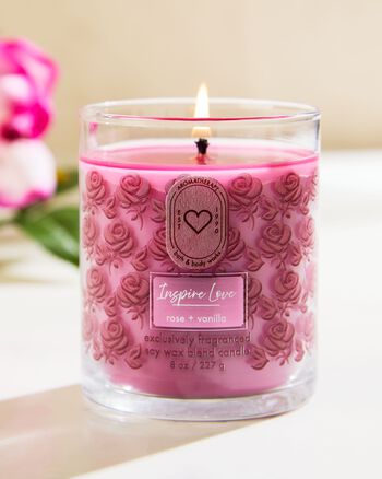Inspire Love - Rose + Vanilla Single Wick Candle Single Wick Candle