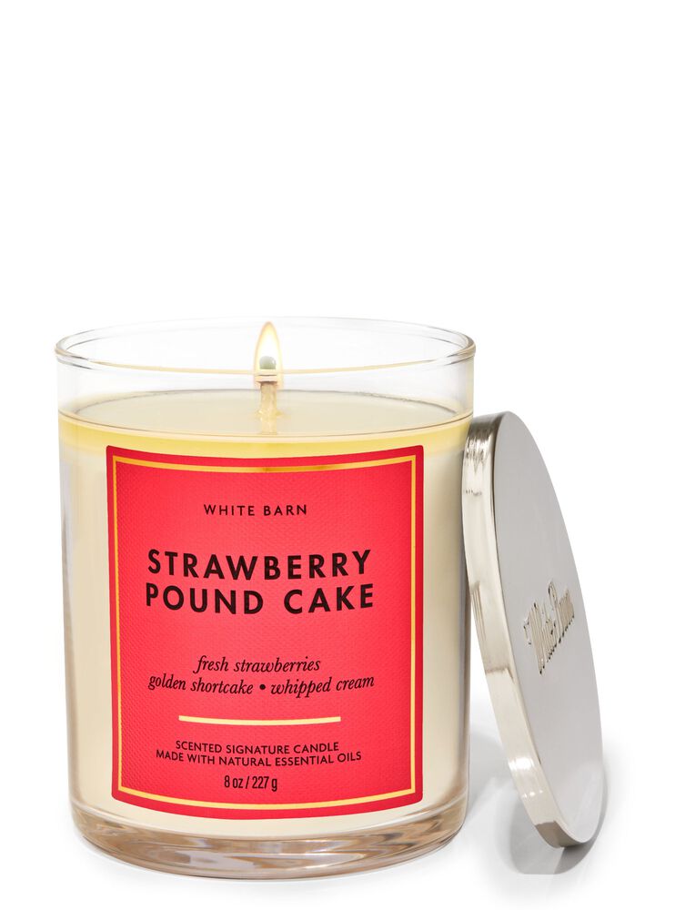 Strawberry Pound Cake Signature Single Wick Candle Single Wick Candle