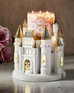 Disney Princess Light-up Castle Pedestal 3-Wick Candle Holder image number null