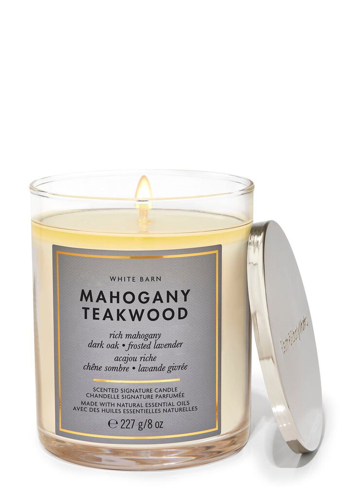 Mahogany Teakwood Signature Single Wick Candle Single Wick Candle