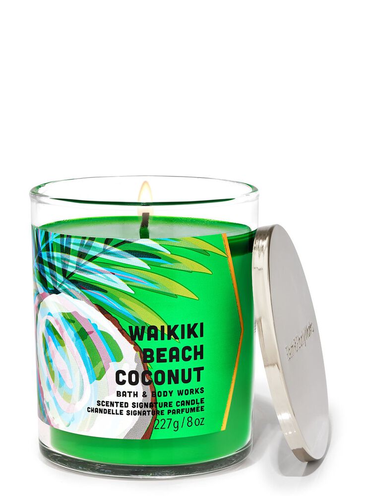 Waikiki Beach Coconut Signature Single Wick Candle Single Wick Candle