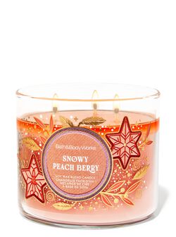 Snowy Peach Berry 3-Wick Candle image number null