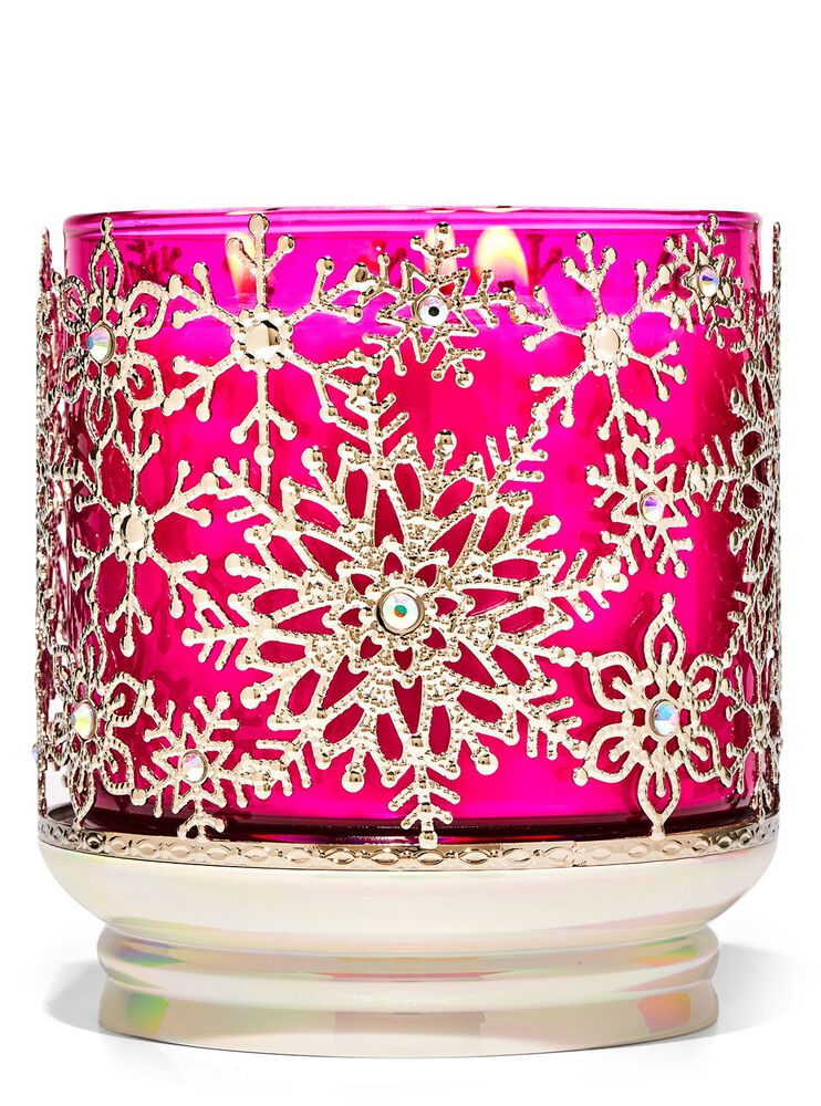 Beaded Snowflakes 3-Wick Candle Holder 3-Wick Candle Holder