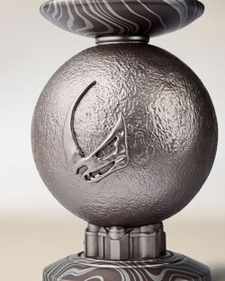 The Mandalorian Light-Up Pedestal 3-Wick Candle Holder image number null