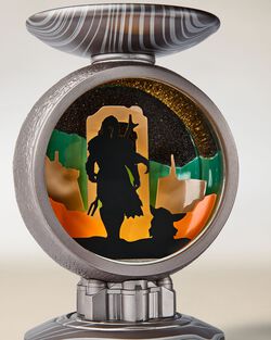 The Mandalorian Light-Up Pedestal 3-Wick Candle Holder image number null