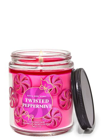 Twisted Peppermint Mason Single Wick Candle Mason Single Wick Candle