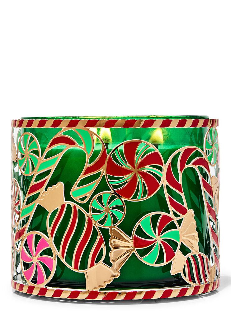 Peppermint Candies 3-Wick Candle Holder 3-Wick Candle Holder