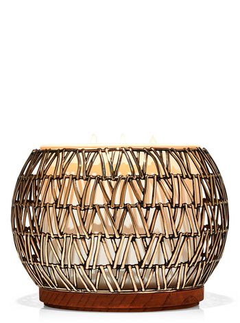 Basketweave Bowl 3-Wick Candle Holder 3-Wick Candle Holder