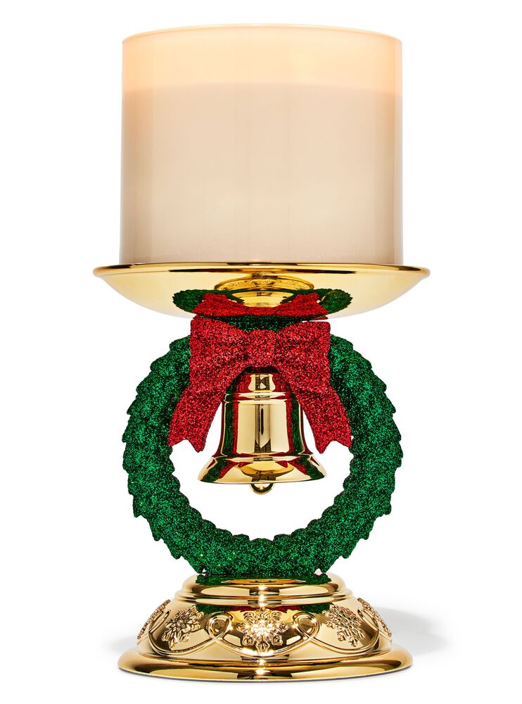 Christmas Wreath Pedestal 3-Wick Candle Holder 3-Wick Candle Holder