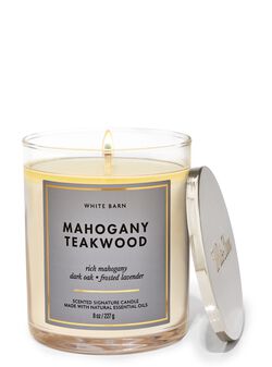 Mahogany Teakwood Signature Single Wick Candle image number null