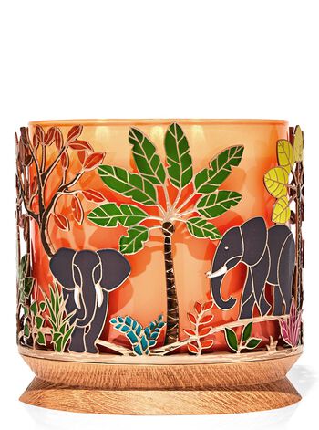 Elephant Scene 3-Wick Candle Holder 3-Wick Candle Holder