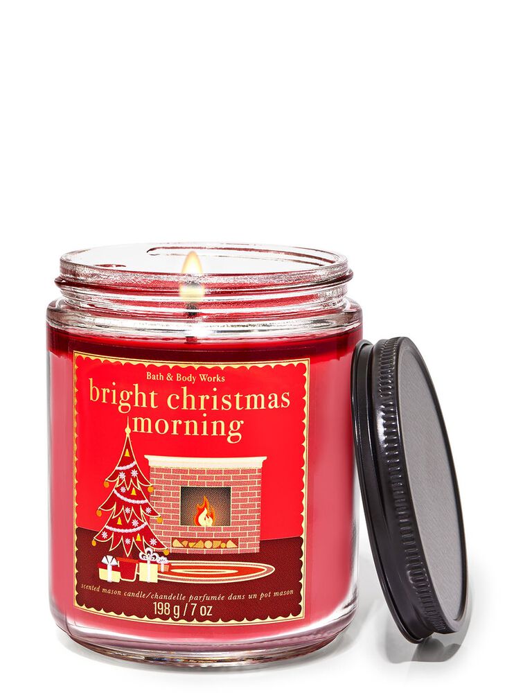 Bright Christmas Morning Mason Single Wick Candle Mason Single Wick Candle