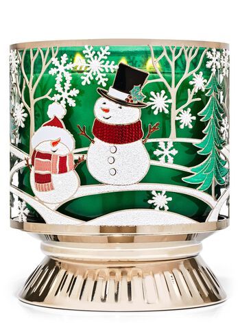 Happy Snowmen Scene 3-Wick Candle Holder 3-Wick Candle Holder