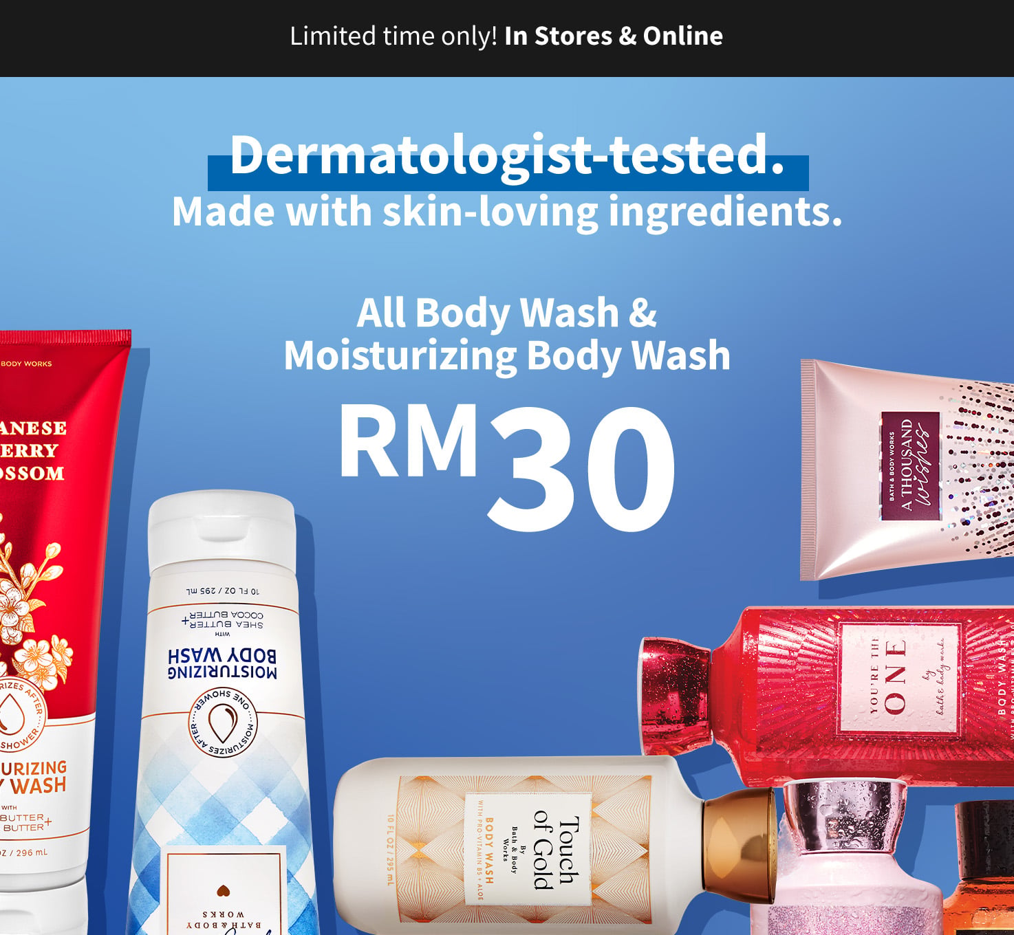 Shower Gel & Moisturising Body Wash, 1 for RM30